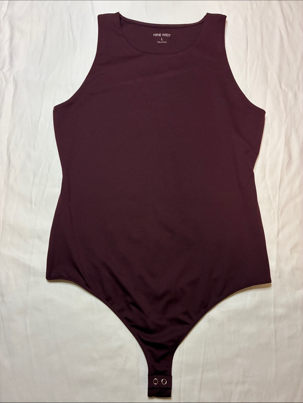 Nine West Sleeveless Bodysuit in Burgundy